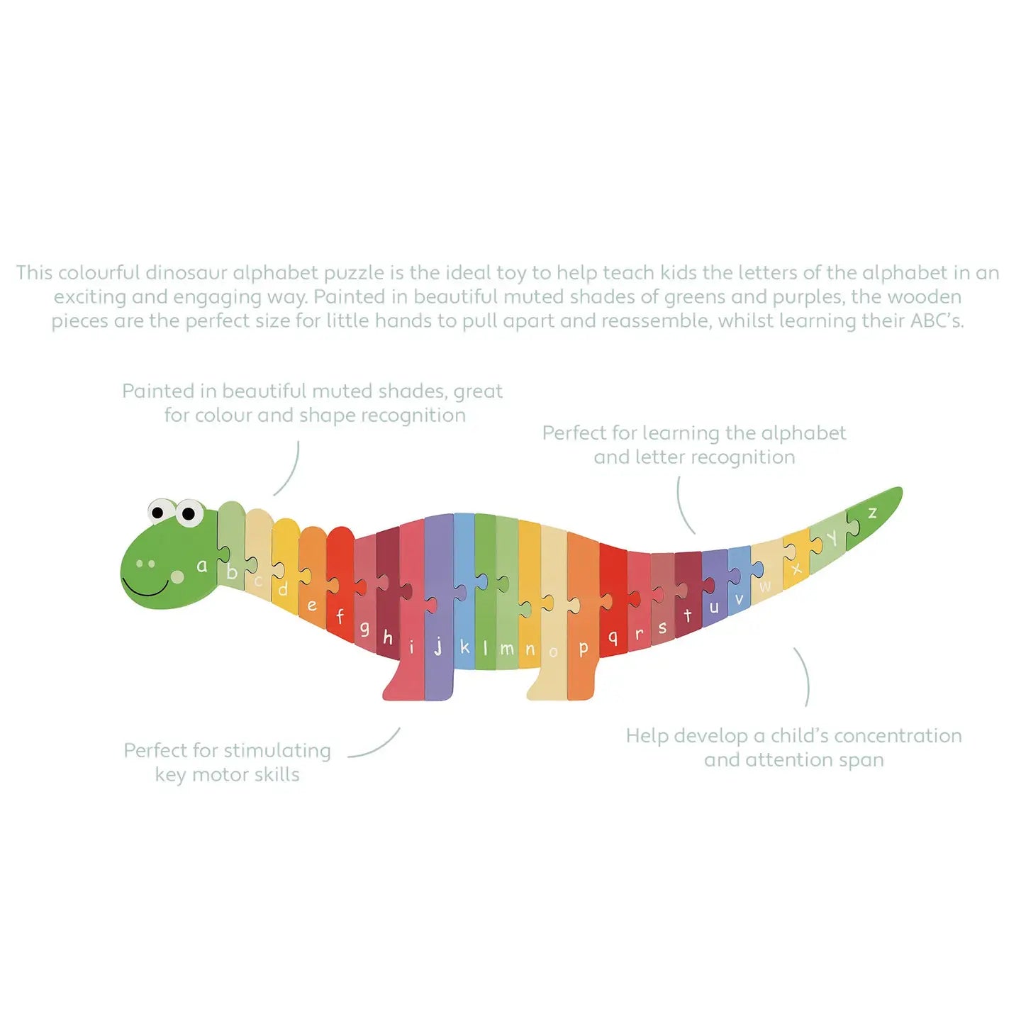 DINOSAUR ALPHABET WOODEN PUZZLE