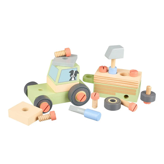 BUILDABLE WOODEN TRACTOR