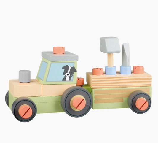 BUILDABLE WOODEN TRACTOR