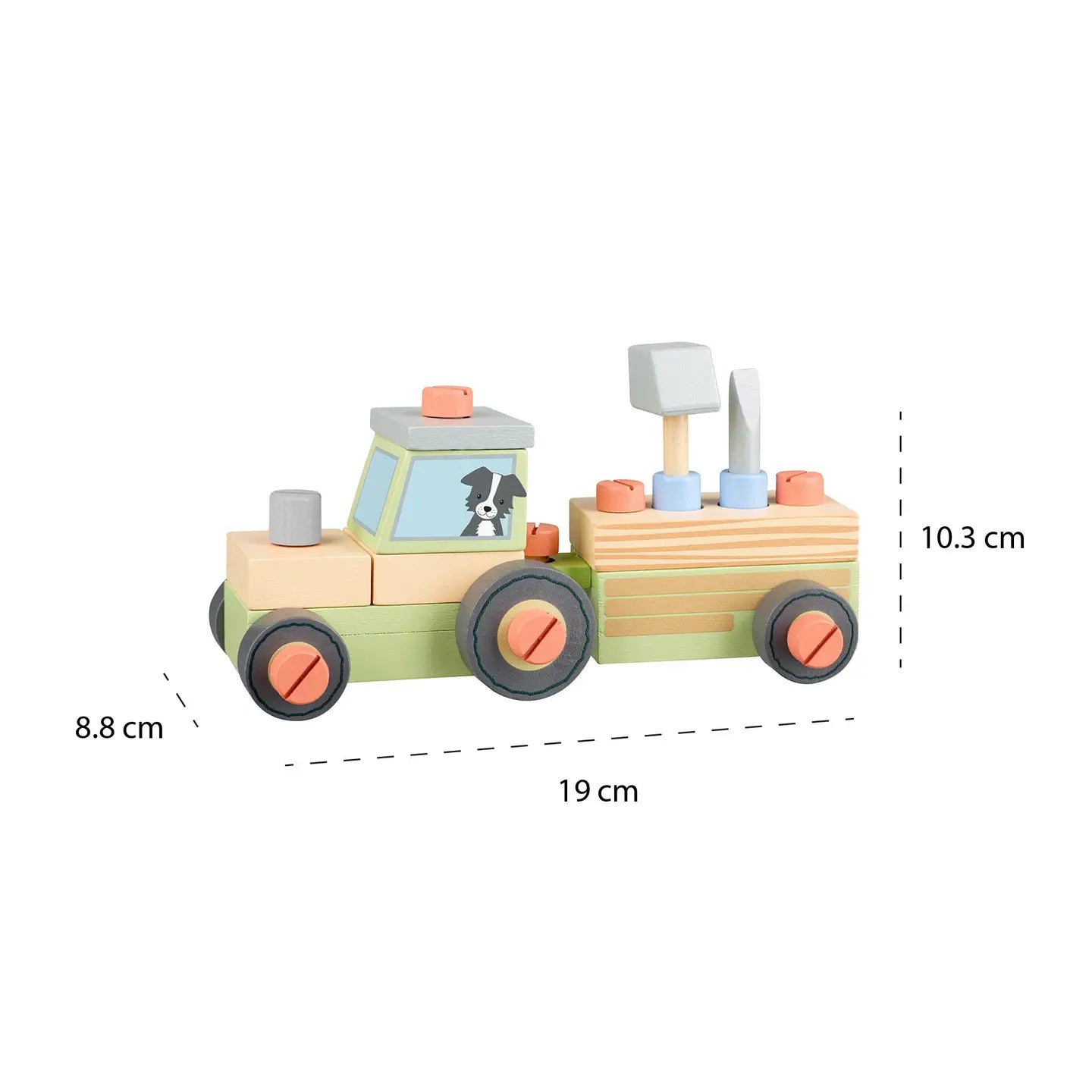 BUILDABLE WOODEN TRACTOR